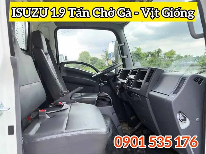 Xe Chở Gà Vịt Giống ISUZU 1.9 Tấn - cabin xe chở gia cầm 3 chỗ ngồi