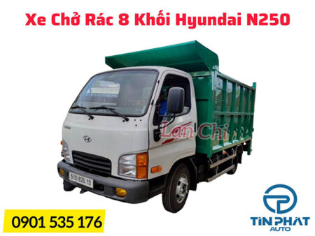 Xe Chở Rác 8 Khối Hyundai N250 thùng full Inox