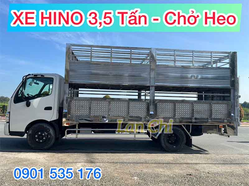 Xe Hino 3.5 Tấn Thùng Chở Heo - thùng xe 2 tầng bằng Inox 304