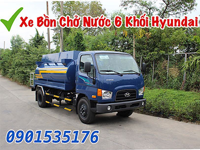 xe bồn chở nước tưới cây|xe bồn chở nước sạch| xe bồn phun nước 6 khối Hyundai 110S