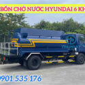 xe bồn chở nước tưới cây hay xe bồn chở nước sạch hoặc xe bồn phun nước rửa đường 6 khối Hyundai New Mighty thùng làm bằng Inox