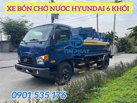 xe Bồn hyundai chở nước 6 khối 110S- tải trọng xe 6,5 tấn