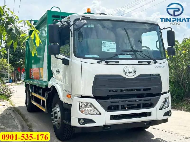 Xe Ép Rác 14 Khối UD Trucks PKE250 (Nâng Kẹp) 35 xe cuốn ép rác ud trucks màu trắng 14 khối, tải trọng 6 tấn. Xe euro 5, PKE250 - euro 5
