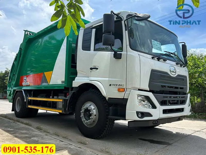 Xe Ép Rác 14 Khối UD Trucks PKE250 (Nâng Kẹp) 43 Xe ép UD PKE250 - Đời 2025 cabin màu trắng mới nhất. Sản xuất tại xưởng theo yêu cầu. giá tốt