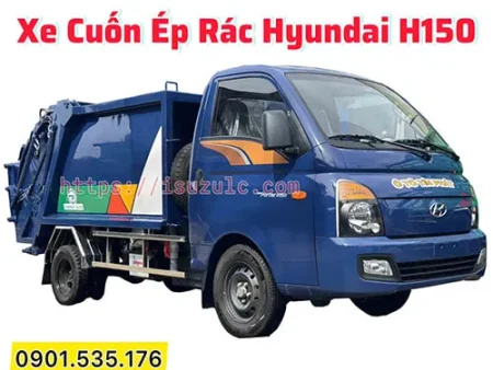 xe ép rác Hyundai H150 giá bao nhiêu, xe cabin màu xanh, sẵn xe giao