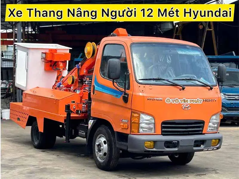 So Sánh Thang Nâng Người làm việc trên cao 12m Hangil và Genie 6 thang nâng người làm việc 12 mét hyundai n250 màu cam sẵn giao, giá tốt
