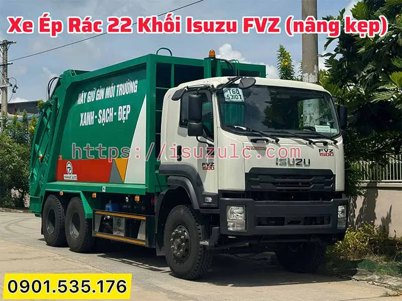 Xe Ép Rác 22 Khối Isuzu (Nâng Cặp) - FVZ34QE5 16 xe cuốn ép rác 22m3 isuzu fvz mới nhất 2025, giá ưu đãi tại xưởng