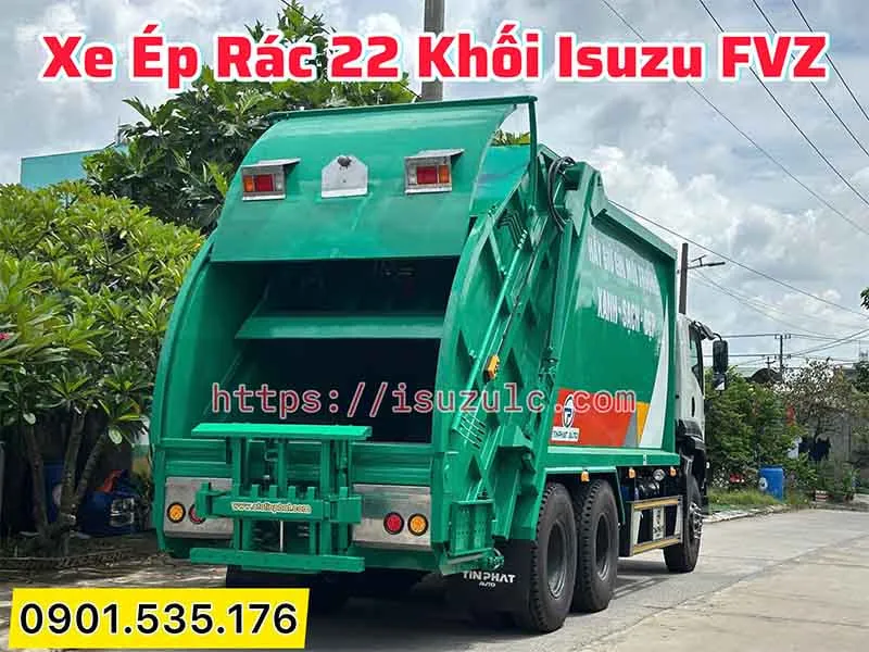 Xe Ép Rác 22 Khối Isuzu (Nâng Cặp) - FVZ34QE5 19 xe ép rác isuzu 3 chân 22 khối, tải trọng 11 tấn, sẵn xe giao, giảm ngay 30 triệu