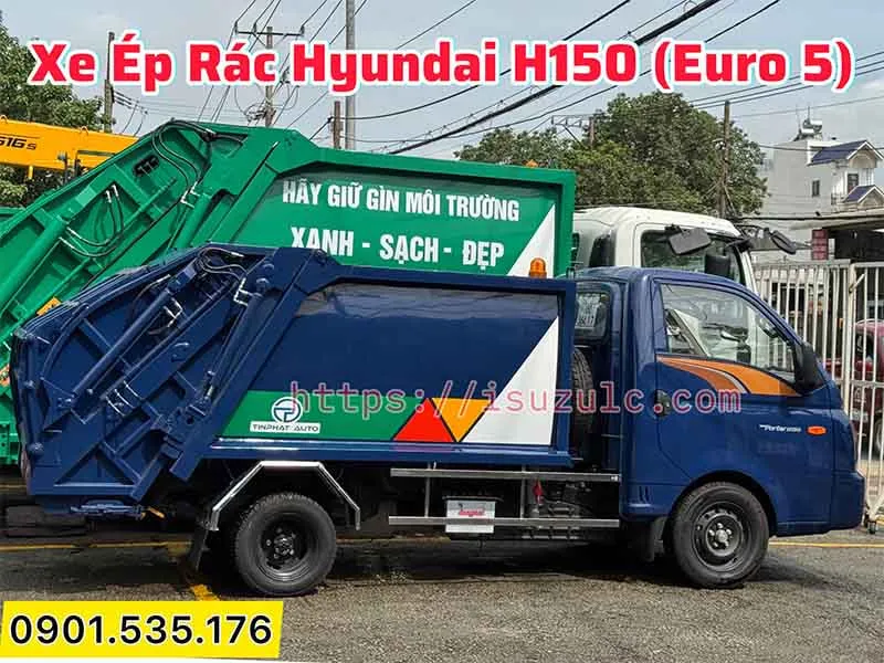 Xe Ép Rác Hyundai H150 2,5 Khối - 900 Kg 23 mua xe ép rác Hyundai H150 máng xúc, giá tại xưởng giao ngay