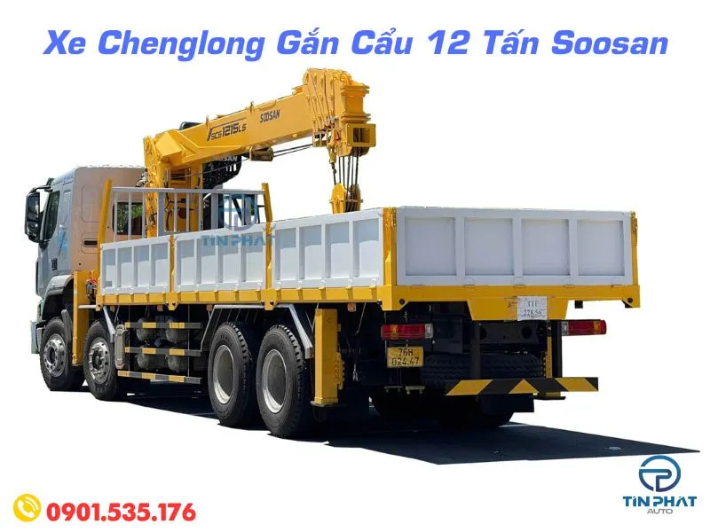 Xe Chenglong 4 Chân Gắn Cẩu Soosan SCS1215 (Mới Nhất 2025) 23 giá xe chenglong 4 chân gắn cẩu soosan 12 tấn 5 khúc, giá tại xưởng, mới nhất 29025