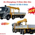 Xe Chenglong 4 Chân Gắn Cẩu Soosan SCS1215 cabin xám, cẩu màu vàng, sẵn giao, giá xưởng
