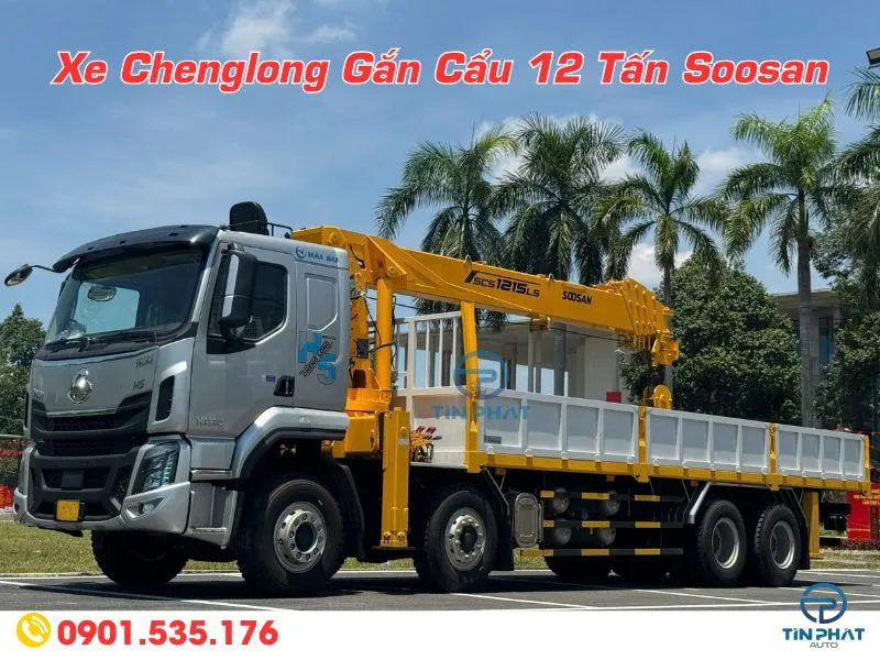 Xe Chenglong 4 Chân Gắn Cẩu Soosan SCS1215 (Mới Nhất 2025) 26 xe chenglong 4 chân gắn cẩu 12 tấn soosan hàn quốc có tốt không