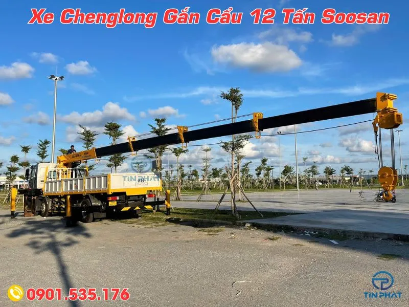 Xe Chenglong 4 Chân Gắn Cẩu Soosan SCS1215 (Mới Nhất 2025) 36 kích thước thùng xe chenglong 4 chân gắn cẩu 12 tấn dài 8.360, nâng được 13 tấn