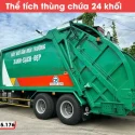 Thể tích thùng chứa rác xe chenglong H5 (3 chân) là 24 khối.