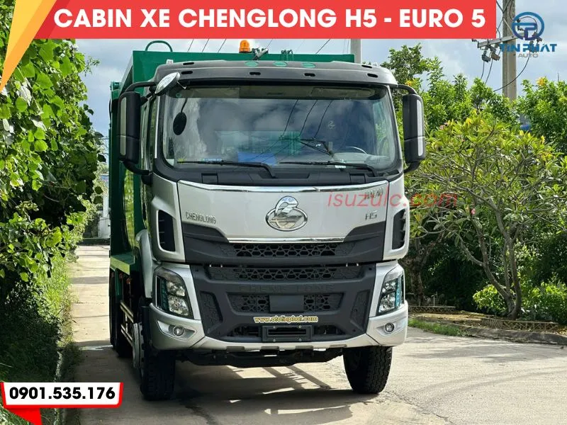 Xe Ép Rác 24 Khối Chenglong H5 (Càng Gắp) 24 Cabin xe ép rác 24 khối chenglong H5 mẫu mới nhất Euro 5 - 2025
