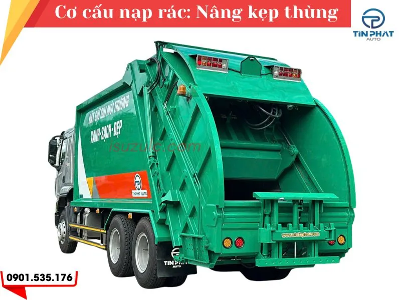 Xe Ép Rác 24 Khối Chenglong H5 (Càng Gắp) 37 Xe cuốn ép rác chenglong 3 chân 24 khối,lấy rác kiểu nâng kẹp thùng, giá rẻ tại xưởng