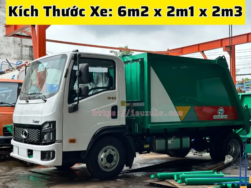 Xe Ép Rác 6 Khối Thaco Linker (Euro 5) Mới Nhất 2025 27 xe ép rác 6 khối với kích thước xe dài 6m2, rộng 2m1, cao 2m2 sẵn giao tại xưởng