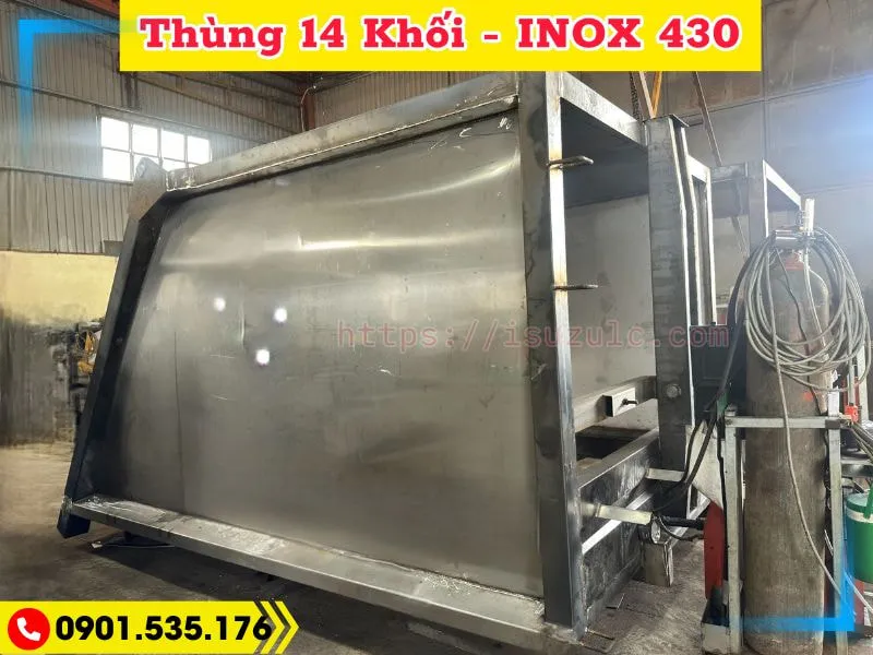 Xe Ép Rác 14 Khối Hino FG (Euro 5) 49 Thùng ép rác chuyên dùng 14 khối đóng bằng Inox, bảo hành 3 Năm