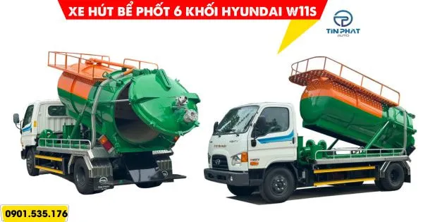 Xe Hút Bể Phốt 6 Khối Hyundai W11S 18 giá xe hút bể phốt 6 khối hyundai w11s,