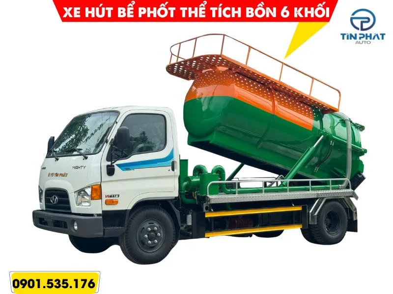 Xe Hút Bể Phốt 6 Khối Hyundai W11S 27 mua xe hút bể phốt 6 khối hyundai trả góp, giá tại xưởng