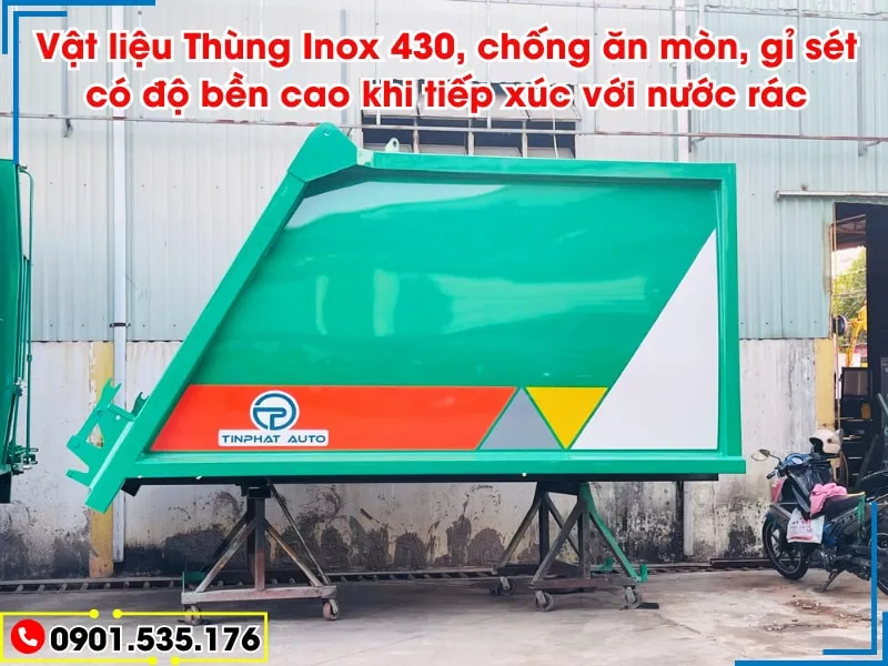 Xe Ép Rác 9 Khối Isuzu FRR (Máng Xúc) 30 Thùng Xe ép rác 9 khối Isuzu FRR Inox 430 chống ăn mòn cao